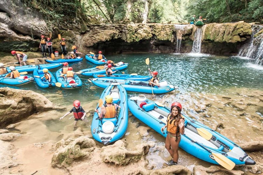 From Zagreb: Mrežnica kayaking & Rastoke village - day trip - Mrežnica kayaking: travertine waterfalls, clear water, and real canyon fun