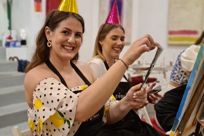 Painting party at Art Bottega - Paint & Wine Studio in Zagreb - Instruction in English, Plus Croatian Support (Clara Is a Great Example)